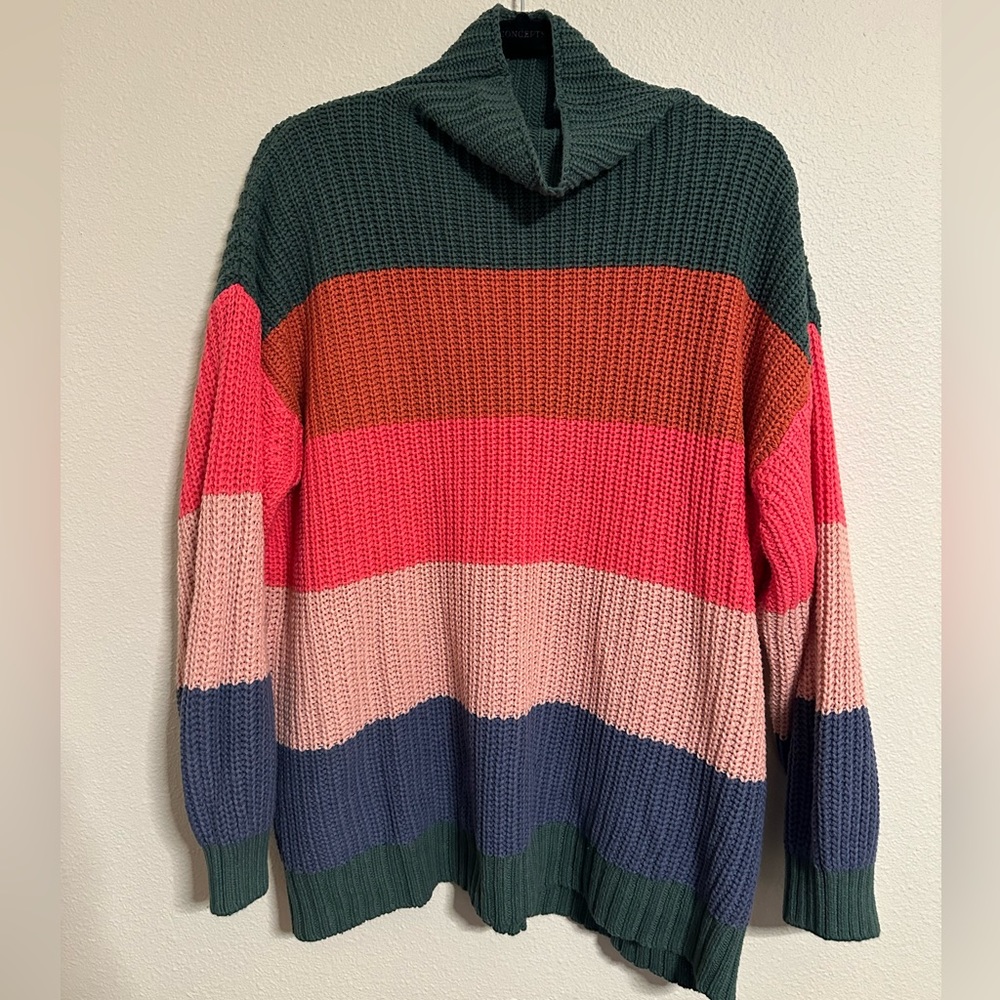 Colorful American Eagle Stripe Knit Sweater